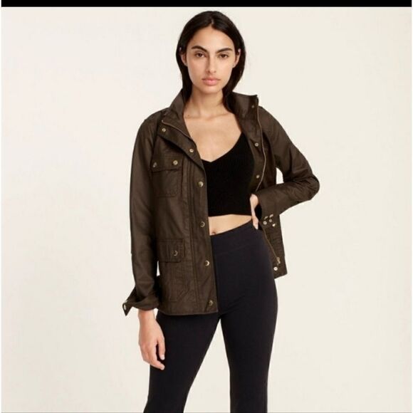 J CREW Downtown Field Jacket Green/Brown - Picture 3 of 14